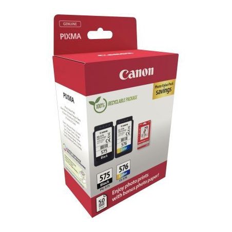 Achetez Canon 575 / 576 lot de 2 cartouches jet d'encre noire & couleurs authentique (PG575BK / CL57..