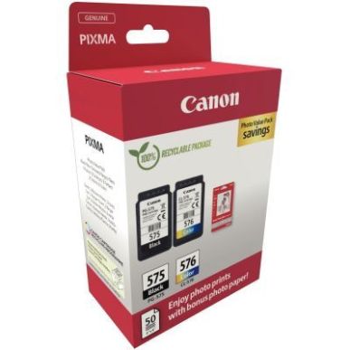 Achetez Canon 575 / 576 lot de 2 cartouches jet d'encre noire & couleurs authentique (PG575BK / CL57..