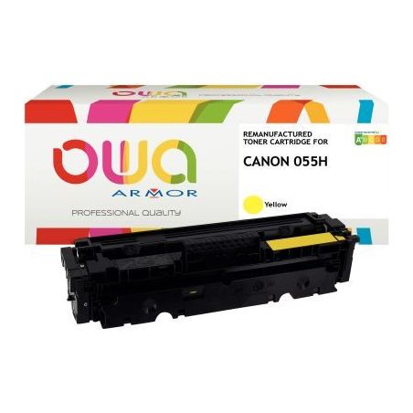 Achetez Cartouche laser compatible à la marque CANON 055H haute capacité jaune K18835OW OWA ARMOR ..