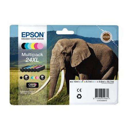 Achetez Lot de 6 cartouches jet d'encre à la marque Epson T24384 noir cyan magenta jaune cyan clair..