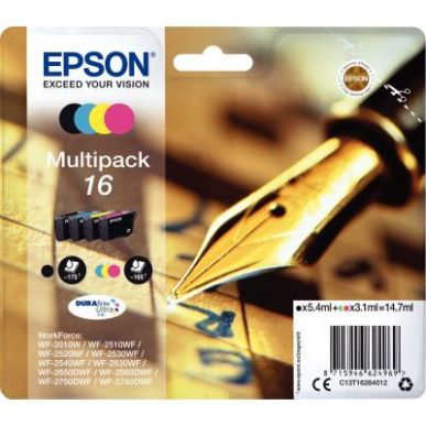 Achetez Lot de 4 cartouches jet d'encre à la marque Epson T16264 noir cyan magenta et jaune Stylo p..