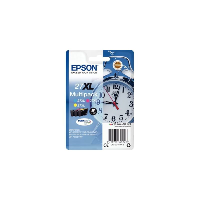 Achetez Lot de 3 cartouches jet d'encre à la marque Epson T271540 couleurs haute capacité Réveil .. Achetez Lot de 3 cartouches jet d'encre à la marque Epson T271540 couleurs haute capacité Réveil ..