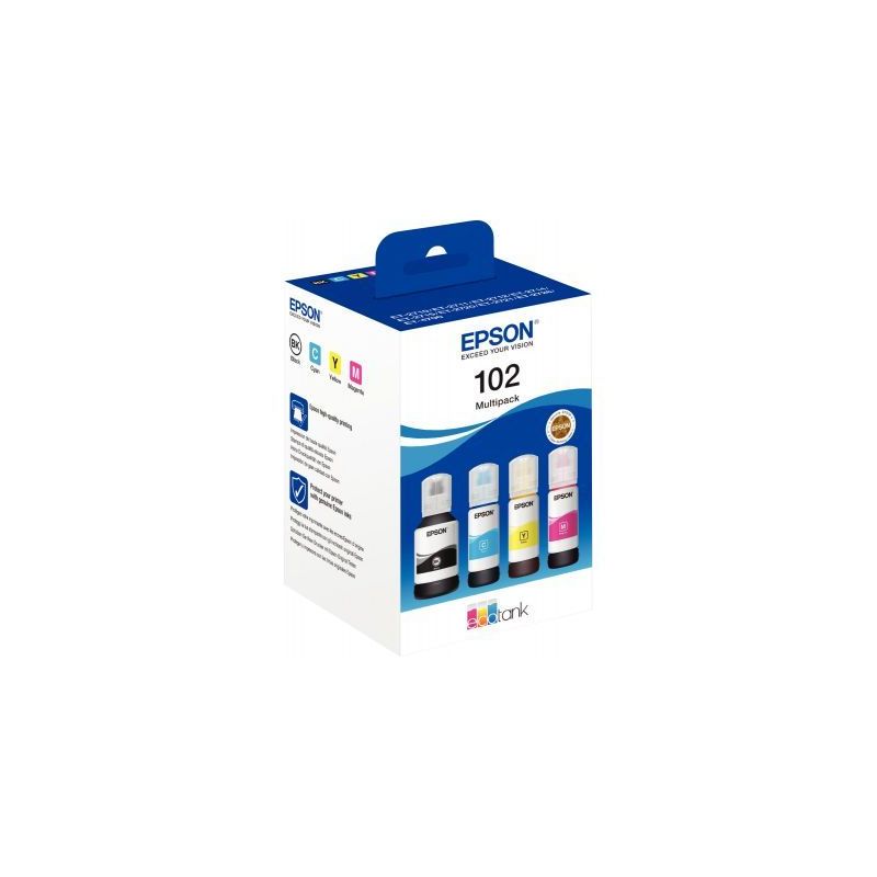 Achetez Lot de 4 flacons d'encre à la marque EPSON T03R640 noir cyan magenta jaune 102 EPSPIT03R640.. Achetez Lot de 4 flacons d'encre à la marque EPSON T03R640 noir cyan magenta jaune 102 EPSPIT03R640..