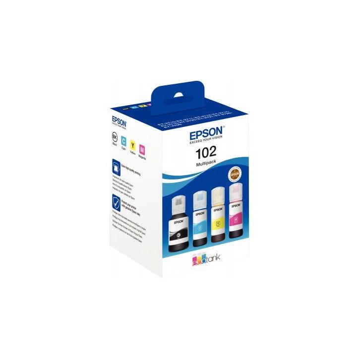 Lot de 4 flacons d'encre à la marque EPSON T03R640 noir cyan magenta jaune 102 EPSPIT03R640 EPSON