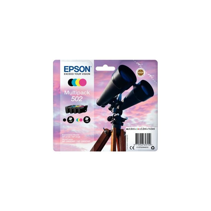 Achetez Lot de 4 cartouches jet d'encre à la marque Epson T02V640 noir cyan magenta jaune Jumelles.. Achetez Lot de 4 cartouches jet d'encre à la marque Epson T02V640 noir cyan magenta jaune Jumelles..