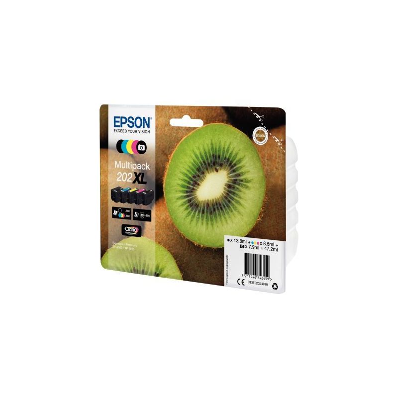Achetez EPSON Multipack XL Jet d'encre 202 série KIWI Noir photo+Noir+Cyan+Magenta+Jaune C13T02G740.. Achetez EPSON Multipack XL Jet d'encre 202 série KIWI Noir photo+Noir+Cyan+Magenta+Jaune C13T02G740..