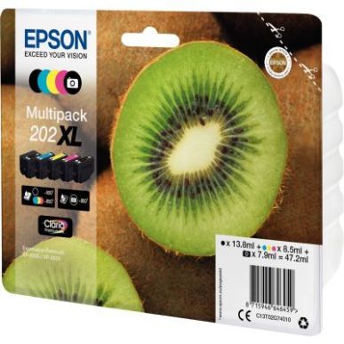 Achetez EPSON Multipack XL Jet d'encre 202 série KIWI Noir photo+Noir+Cyan+Magenta+Jaune C13T02G740..