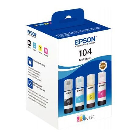 Achetez Lot de 4 flacons encre à la marque Epson T00P640 noir cyan magenta jaune 104 EPSPIT00P640 E..