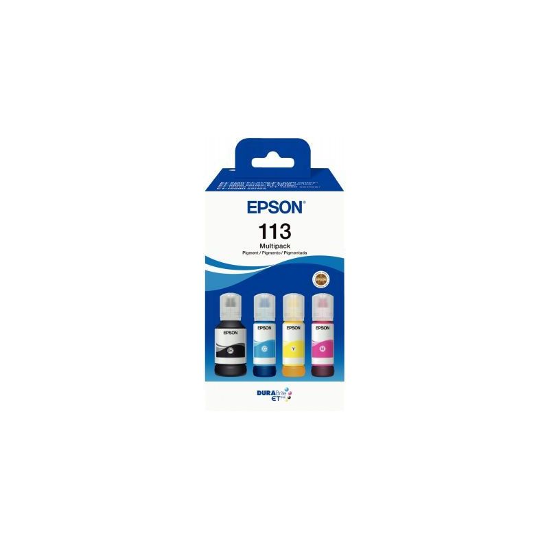 Achetez Epson 113 pack de de 4 flacons jet d'encre noire, cyan, magenta et jaune authentique (T06B64.. Achetez Epson 113 pack de de 4 flacons jet d'encre noire, cyan, magenta et jaune authentique (T06B64..