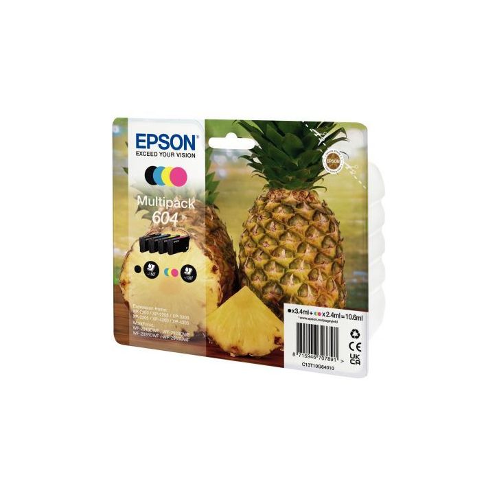 Lot de 4 cartouches jet d'encre à la marque Epson T10G640 noir cyan magenta jaune Ananas C13T10G640 EPSON
