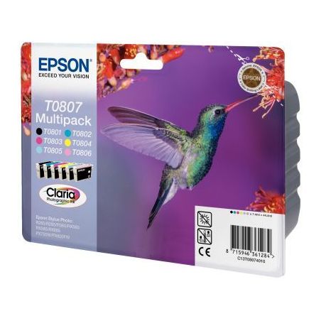 Achetez Lot de 6 cartouches jet d'encre à la marque Epson T0807 Colibri C13T08074011 EPSON pas cher..