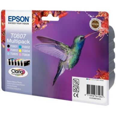 Achetez Lot de 6 cartouches jet d'encre à la marque Epson T0807 Colibri C13T08074011 EPSON pas cher..