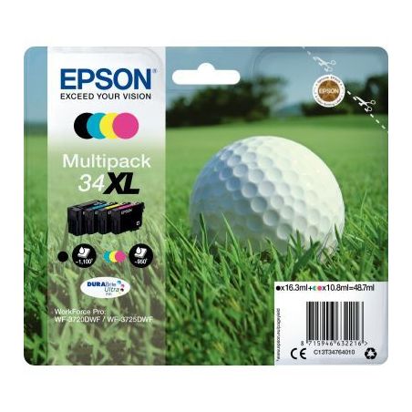 Achetez Lot de 4 cartouches jet d'encre à la marque Epson T347640 noir cyan magenta et jaune haute ..