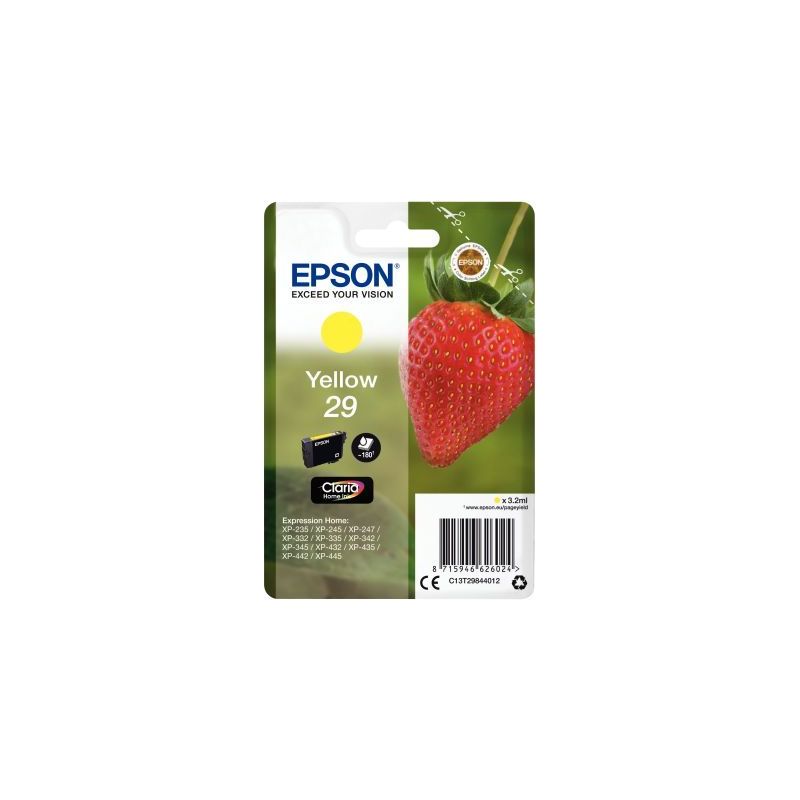 Achetez Cartouche jet d'encre à la marque Epson T298440 jaune Fraise C13T29844012 EPSON pas cher su.. Achetez Cartouche jet d'encre à la marque Epson T298440 jaune Fraise C13T29844012 EPSON pas cher su..