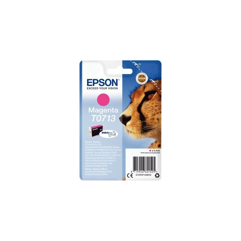 Achetez Cartouche jet d'encre à la marque Epson T071340 magenta Guépard EPSPIT07134012BU EPSON pas.. Achetez Cartouche jet d'encre à la marque Epson T071340 magenta Guépard EPSPIT07134012BU EPSON pas..