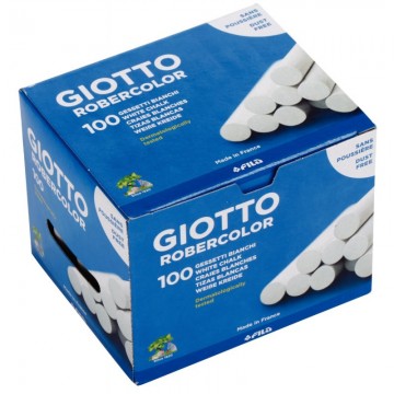 Boîte de 100 craies cylindriques Robercolor blanc F538800 GIOTTO