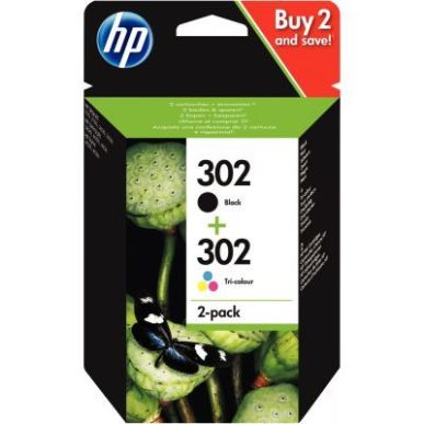 Achetez HP 302 Pack de 2 Cartouches d'Encre Noire et Trois Couleurs Authentiques (X4D37AE) pas cher ..