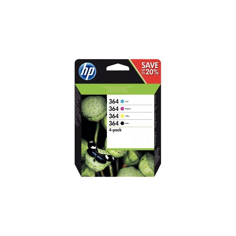 Achetez Lot de 4 cartouches jet d'encre à la marque HP série 364 noir cyan magenta et jaune 364 HP.. Achetez Lot de 4 cartouches jet d'encre à la marque HP série 364 noir cyan magenta et jaune 364 HP..