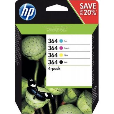 Achetez Lot de 4 cartouches jet d'encre à la marque HP série 364 noir cyan magenta et jaune 364 HP..