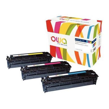 Achetez Lot 3 cartouches laser compatible à la marque HP 131A et Canon 731 cyan, magenta et jaune K..