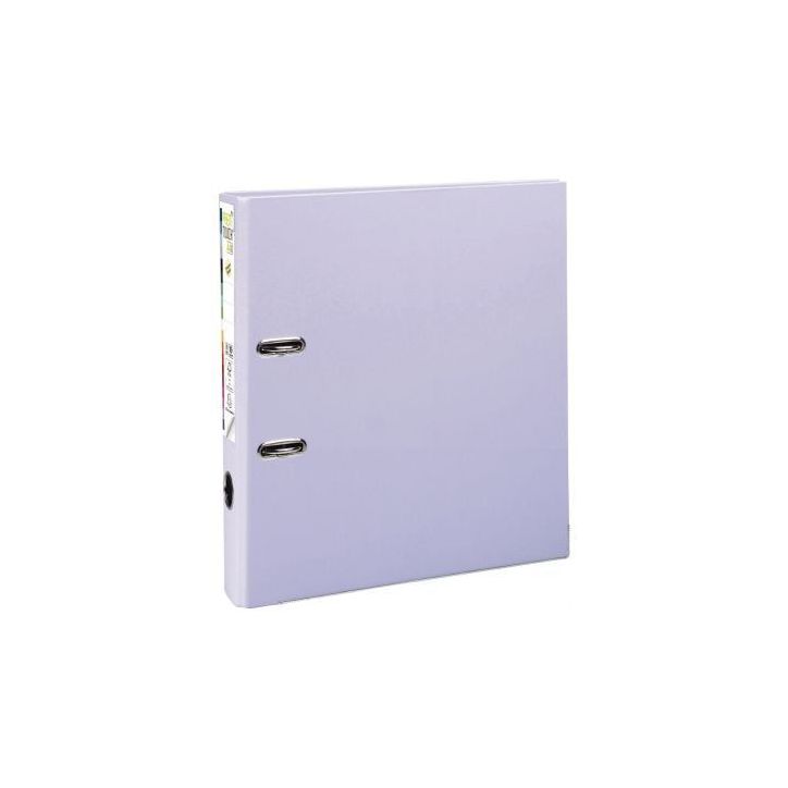 Classeur à  levier en plastique PREM'TOUCH format A4 maxi dos 5 cm lilas 53107E EXACOMPTA