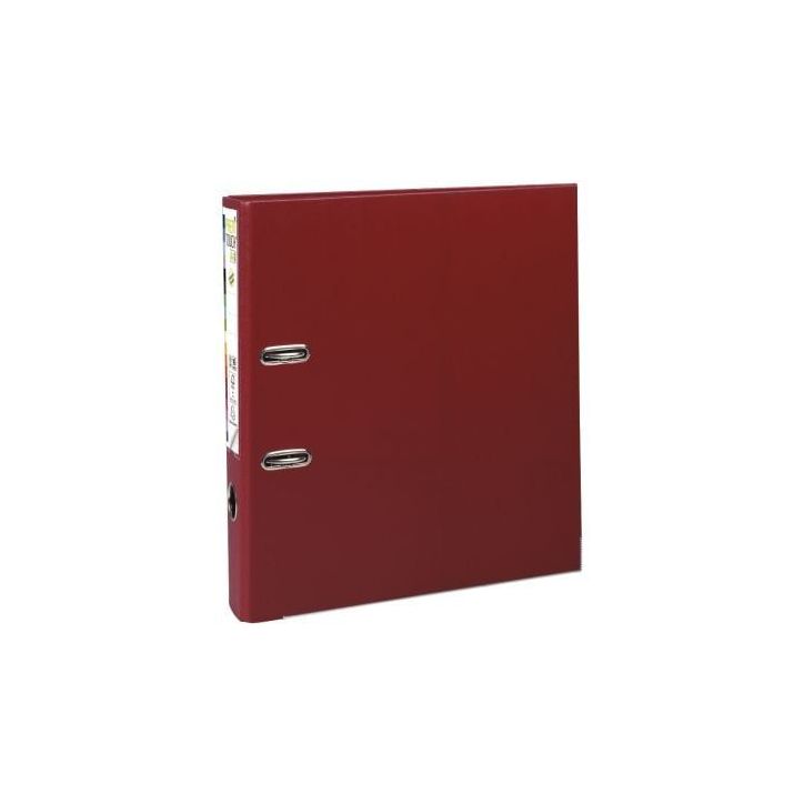 Classeur à  levier en plastique PREM'TOUCH format A4 maxi dos 5 cm bordeaux 53104E EXACOMPTA