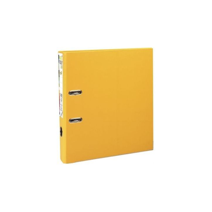 Classeur à  levier en plastique PREM'TOUCH format A4 maxi dos 5 cm jaune 53149E EXACOMPTA