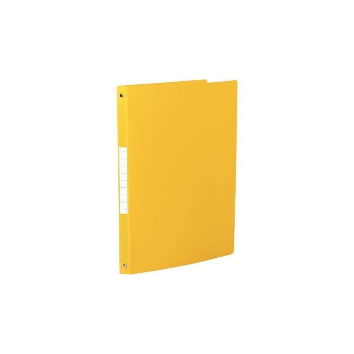 Classeur en polypropylène souple 5/10ème, 4 anneaux ronds diamètre 16 mm, pour format A4, jaune 1400904 JAU