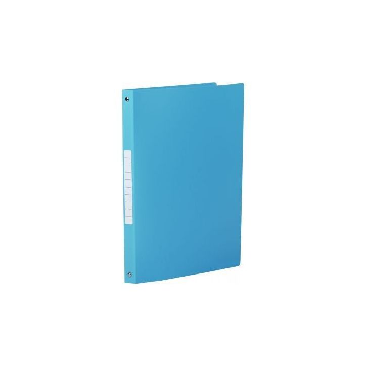 Classeur en polypropylène souple 5/10ème, 4 anneaux ronds diamètre 16 mm, pour format A4, bleu clair 140090