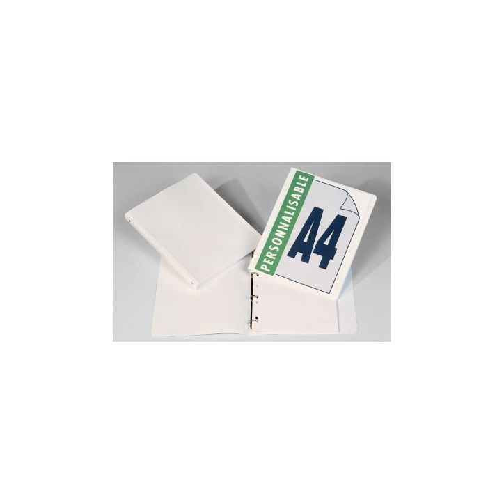 Classeur personnalisable en polypropylène format A4, dos 20 mm, blanc 1400101