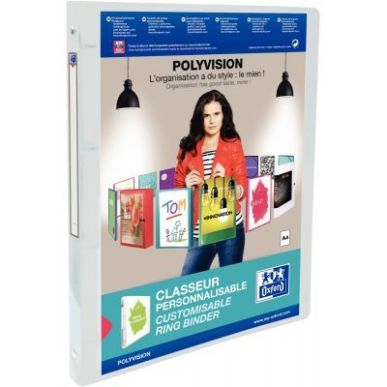 Achetez OXFORD Classeur personnalisable 1 face POLYVISION 4 anneaux. Polypropylène 5/10e.Dos 2cm.Co..