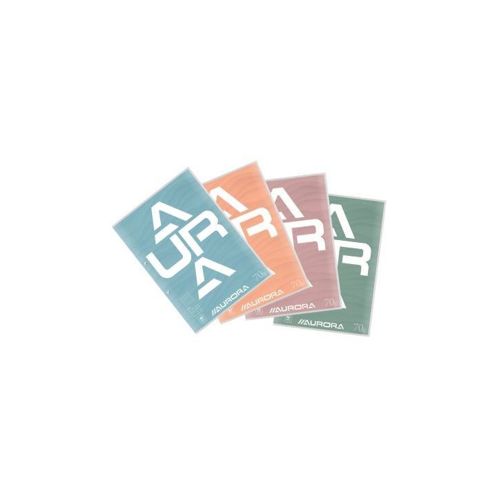 Bloc de cours 200 pages perforées format A4, quadrillé 5x5mm D102CDQ5 AURORA