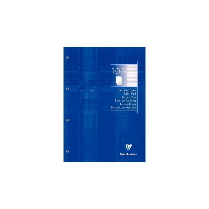 Bloc de cours 200 pages perforées A4 90g séyès 5819C CLAIREFONTAINE