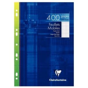 Achetez Etui 200 feuillets mobiles , 400 pages, 21x29,7 cm, 5x5, blanc 1792C CLAIREFONTAINE pas cher..
