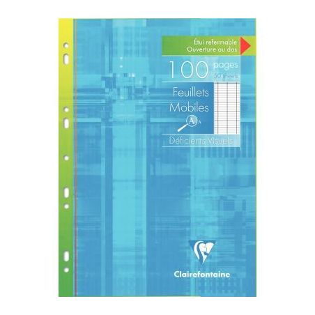 Achetez Etui de 50 feuillets mobiles A4, séyès 2,5 mm agrandi 10/10, perforés, coloris blanc 1749..