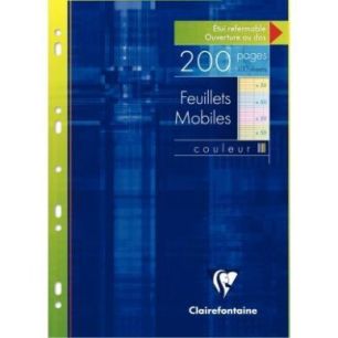 Achetez Etui de 100 feuillets mobiles (200 pages) format A4 séyès 90g coloris assortis 17511C CLAI..