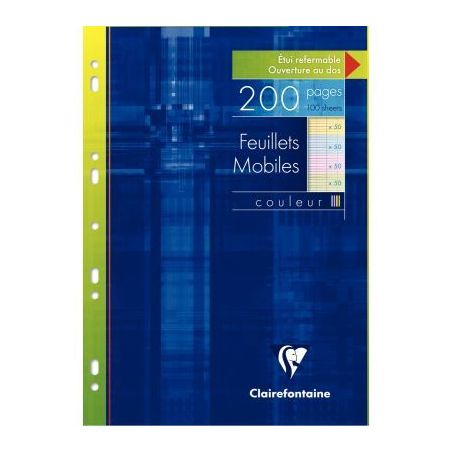 Achetez Etui de 100 feuillets mobiles (200 pages) format A4 séyès 90g coloris assortis 17511C CLAI..
