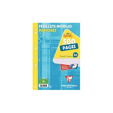 Achetez Etui de 500 pages ou 250 feuillets mobiles format A4 séyès 90g 11791C CLAIREFONTAINE pas c..