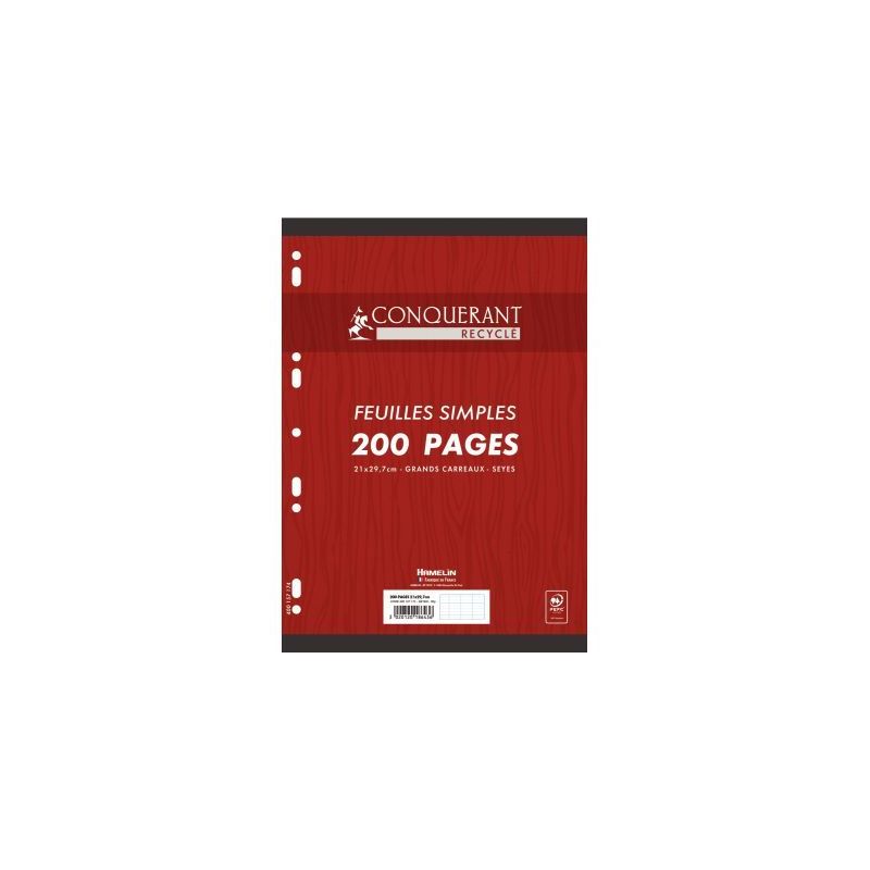 Achetez Paquet de 100 feuillets mobiles perforés, format A4, papier 90g recyclé, seyès 400157174 .. Achetez Paquet de 100 feuillets mobiles perforés, format A4, papier 90g recyclé, seyès 400157174 ..
