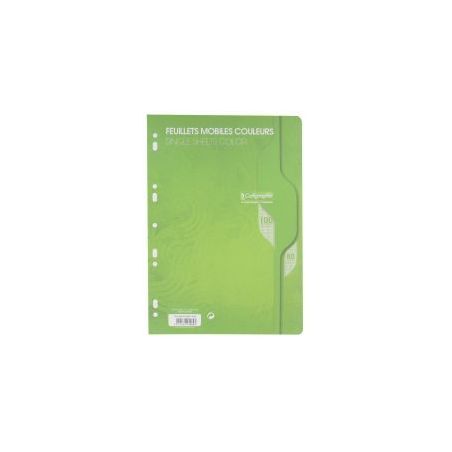 Achetez Sachet de 50 feuillets mobiles (100 pages) format 21x29,7cm séyès 80g coloris vert 7965C p..