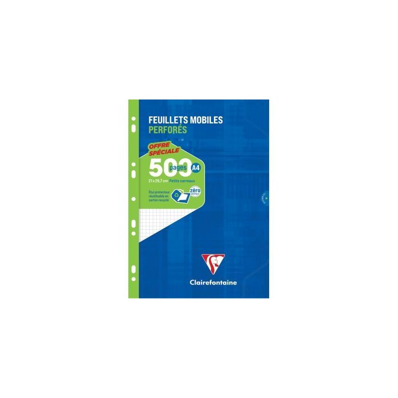 Achetez Étui de 250 feuillets mobiles, format A4, quadrillé 5x5, papier 90g, blanc 11792C METRIC C..