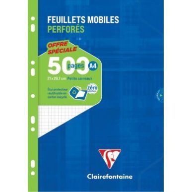 Achetez Étui de 250 feuillets mobiles, format A4, quadrillé 5x5, papier 90g, blanc 11792C METRIC C..