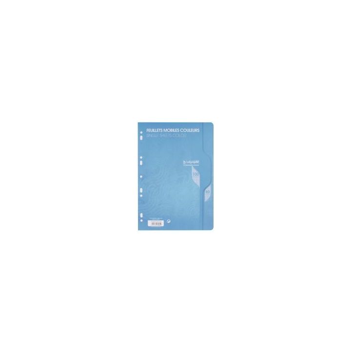 Sachet de 50 feuillets mobiles (100 pages) format 21x29,7cm séyès 80g coloris bleu 7962C