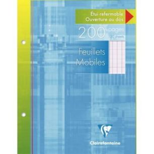 Achetez Etui de 100 feuillets mobiles (200 pages) format 17x22 cm séyès 90g blanc 1351C CLAIREFONT..