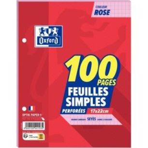 Achetez Sachet de 50 feuillets mobiles 17x22 cm seyès 80g, rose 100103243 HAMELIN pas cher sur Ma R..