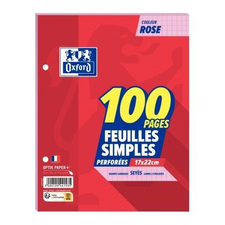 Achetez Sachet de 50 feuillets mobiles 17x22 cm seyès 80g, rose 100103243 HAMELIN pas cher sur Ma R..