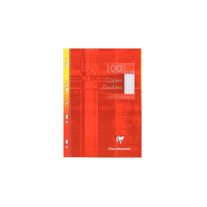Etui de 100 copies doubles perforées 21x29,7 cm, seyes, blanc 4791C CLAIREFONTAINE