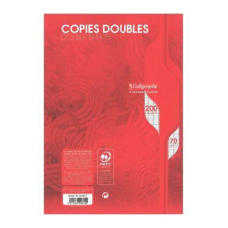 Achetez Sachet de 50 copies doubles (200 pages non perforées) format 21x29,7 cm séyès 70g blanc 2..