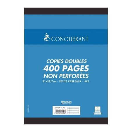Achetez Sachet de 100 copies doubles non perforées format A4 (21 x 29,7 cm) quadrillé 5x5 70 g 100..