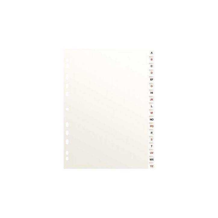 Jeu de 18 intercalaires alphabétiques format 21x29,7 cm carte dossier 100204593 HAMELIN